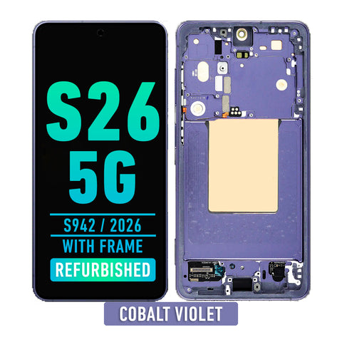 Samsung Galaxy S26 5G OLED Screen Assembly Replacement With Frame (Refurbished) (Cobalt Violet)