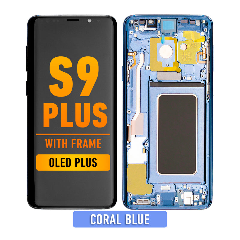 Samsung Galaxy S9 Plus OLED Screen Assembly Replacement With Frame (OLED PLUS) (Coral Blue)