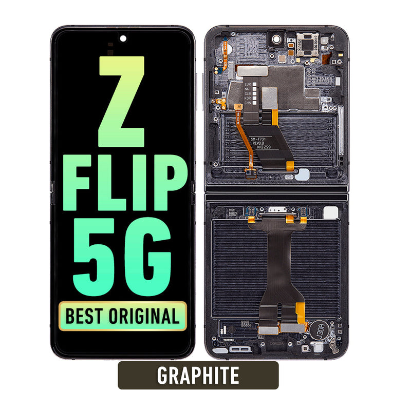 Samsung Galaxy Z Flip 5 5G OLED Screen Assembly Replacement With Frame (Service Pack) (Graphite)
