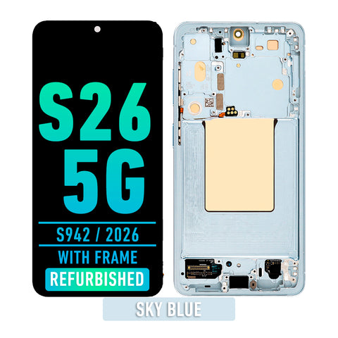 Samsung Galaxy S26 5G OLED Screen Assembly Replacement With Frame (Refurbished) (Sky Blue)