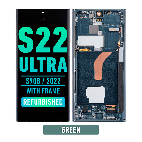 Samsung Galaxy S22 Ultra OLED Screen Assembly Replacement With Frame (Refurbished) (Green)