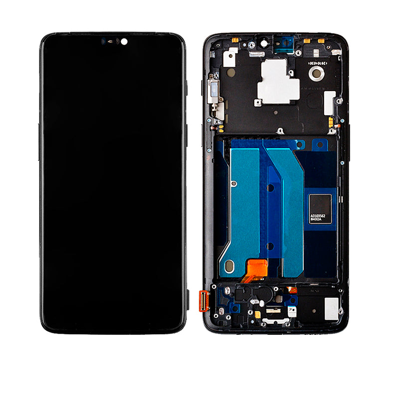 OnePlus 6 OLED Screen Assembly Replacement With Frame (Refurbished) (Mirror Black)