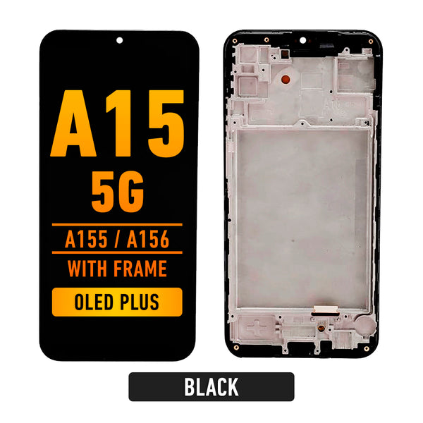 Galaxy A15 4G (A155 / 2023) / A15 5G (A156 / 2023) (US VERSION) (6.36") LCD Screen Assembly Replacement With Frame (OLED PLUS) (Black)