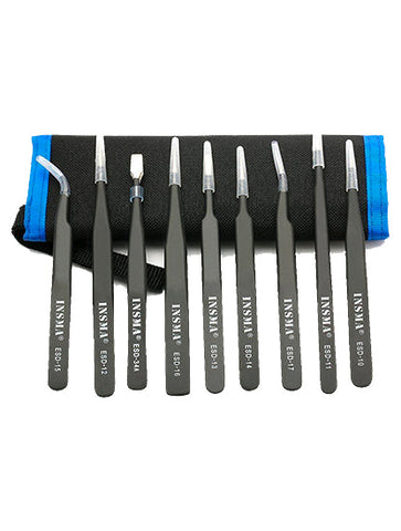 Tweezer With Carrying Pouch (9 Pcs Set)