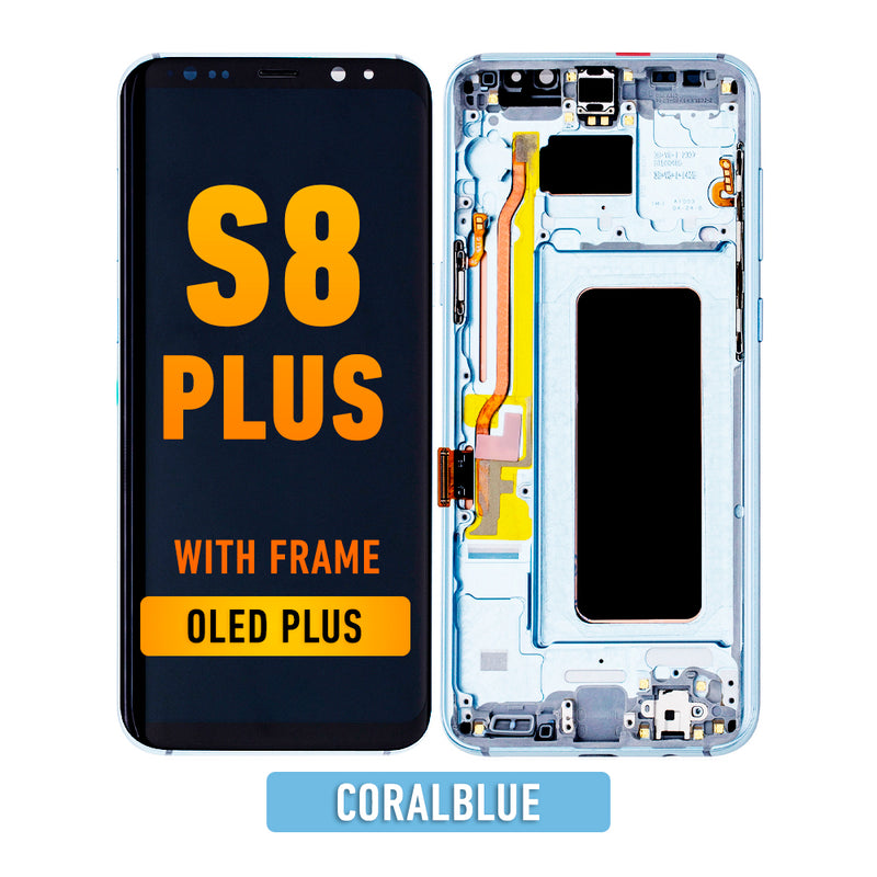 Samsung Galaxy S8 Plus LCD Screen Assembly Replacement With Frame (OLED PLUS) (Coral Blue)