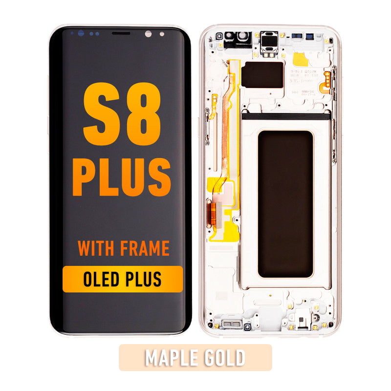 Samsung Galaxy S8 Plus LCD Screen Assembly Replacement With Frame (OLED PLUS) (Maple Gold)