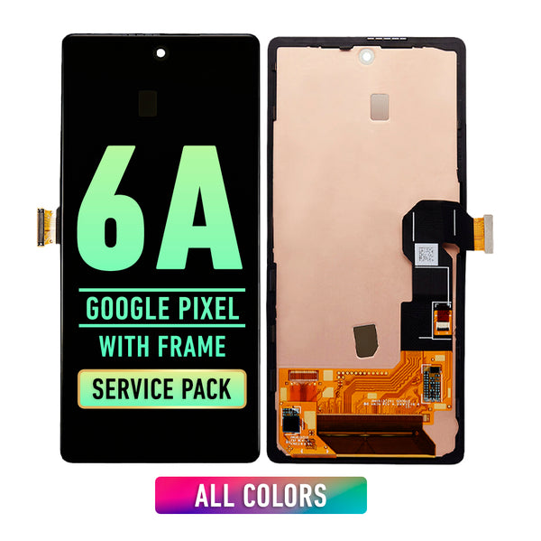 Google Pixel 6a OLED Screen Assembly Replacement With Frame (Service Pack) (All Colors)