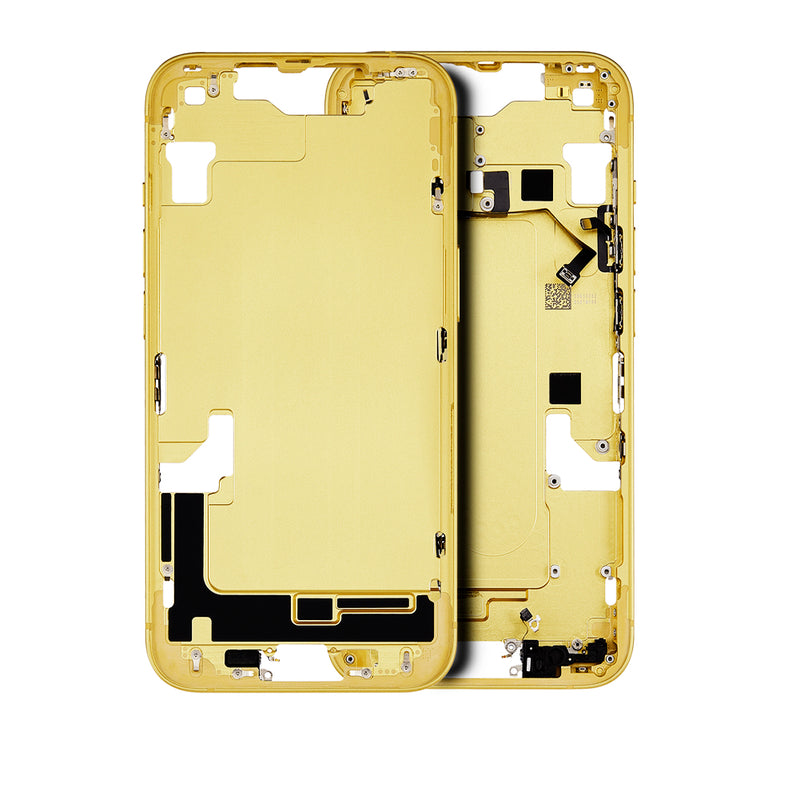 iPhone 14 Mid-frame Housing With Power & Volume Button Replacement (US Version) (Sim Tray Version) (All Colors)