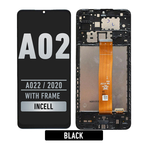 Samsung Galaxy A02 (A022 / 2020) LCD Screen Assembly Replacement With Frame (INCELL) (All Colors)