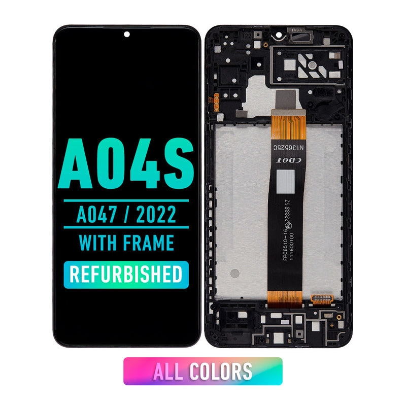 Samsung Galaxy A04s (A047 / 2022) LCD Screen Assembly Replacement With Frame (Refurbished) (All Colors)