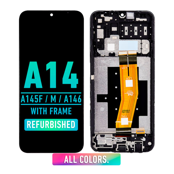 Samsung Galaxy A14 4G (A145F / A145M / 2023) / A14 5G (A146 / 2023) LCD Screen Assembly Replacement With Frame (Refurbished) (All Colors)