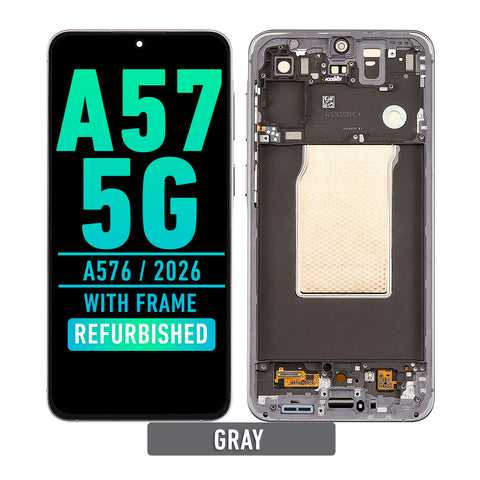 Samsung Galaxy A57 5G (A576 / 2026) OLED Screen Assembly Replacement With Frame (Refurbished) (Gray)