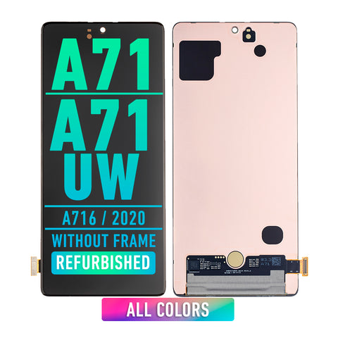 Samsung Galaxy A71 5G / A71 5G UW (A716 / 2019) OLED Screen Assembly Replacement Without Frame (Refurbished) (All Colors)