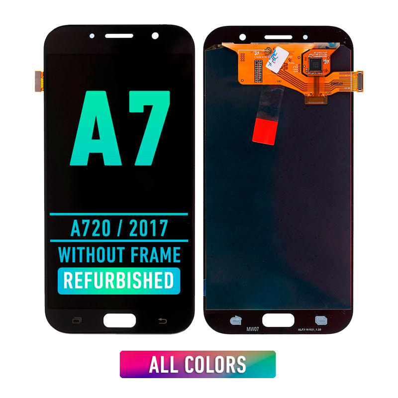 Samsung Galaxy A7 (A720 / 2017) OLED Screen Assembly Replacement With Frame (Refurbished) (Black)
