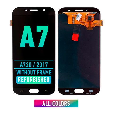 Samsung Galaxy A7 (A720 / 2017) OLED Screen Assembly Replacement With Frame (Refurbished) (Black)