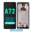 Samsung Galaxy A72 (A725 / 2021) OLED Screen Assembly Replacement With Frame (Refurbished) (Awesome Blue)