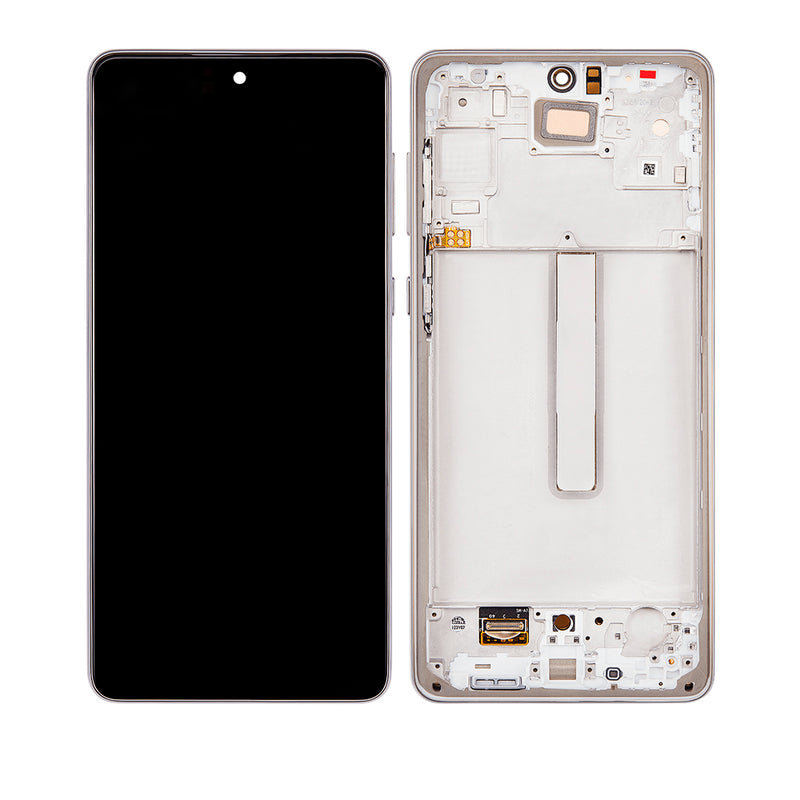 Samsung Galaxy A73 (A735 / 2022) OLED Screen Assembly Replacement With Frame (Refurbished) (White)