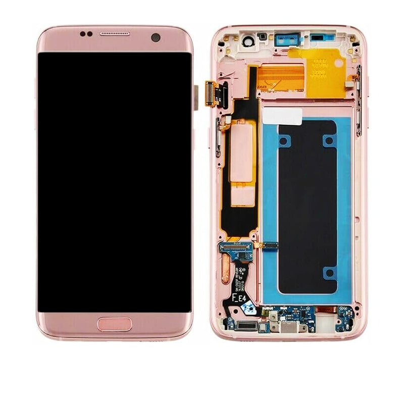 Samsung Galaxy S7 Edge OLED Screen Assembly Replacement With Frame (INT Version) (Incell) (Pink Gold)