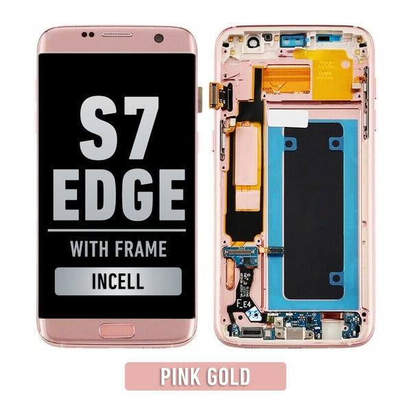 Samsung Galaxy S7 Edge OLED Screen Assembly Replacement With Frame (INT Version) (Incell) (Pink Gold)