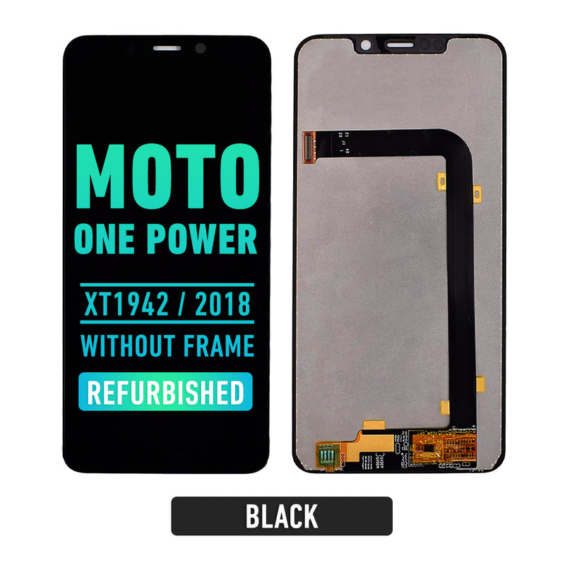 Moto One Power (XT1942) LCD Screen Assembly Replacement Without Frame (Refurbished) (Black)