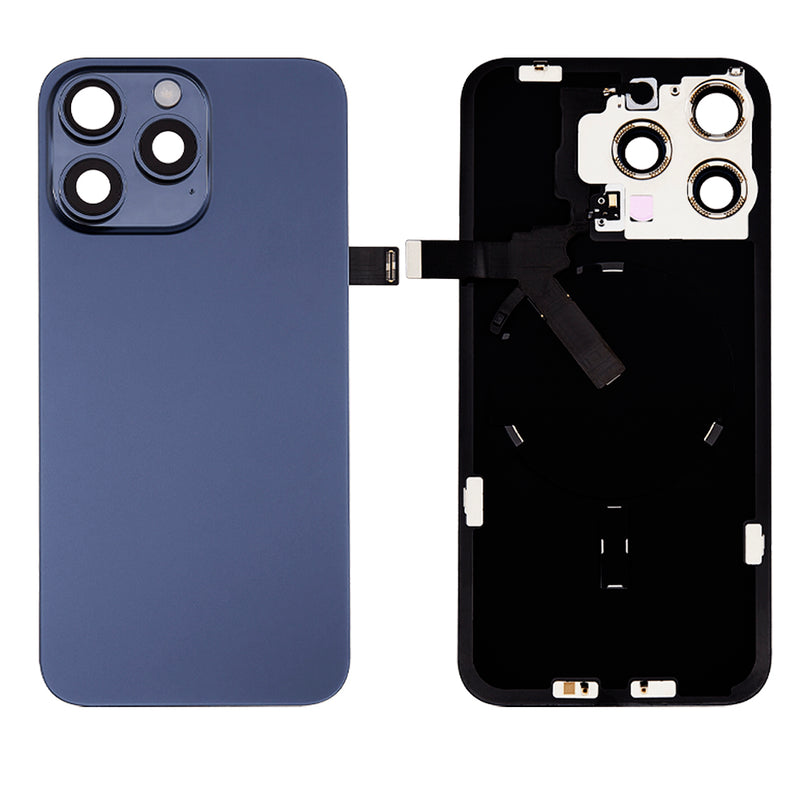 iPhone 15 Pro Back Cover Glass With Steel Plate | Wireless NFC & MagSafe Magnet Pre-installed Replacement (No Logo) (All Colors)