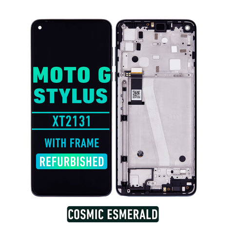 Motorola Moto G Stylus 5G (XT2131) LCD Screen Assembly with frame Replacement (Refurbished) (Cosmic Esmerald)