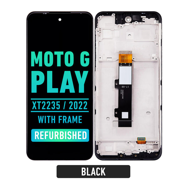 Motorola Moto G Play (XT2271-5 / 2023) LCD Screen Assembly Replacement With Frame (Refurbished) (Black)