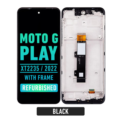 Motorola Moto G Play (XT2271-5 / 2023) LCD Screen Assembly Replacement With Frame (Refurbished) (Black)