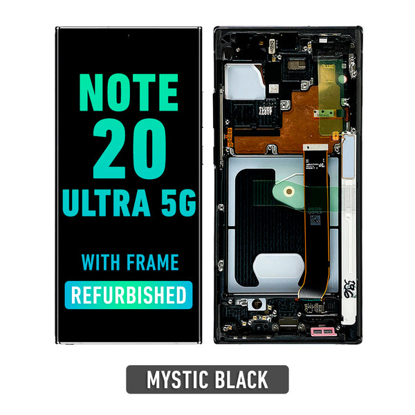 Samsung Galaxy Note 20 Ultra 5G OLED Screen Assembly Replacement With Frame (Refurbished) (Mystic Black)