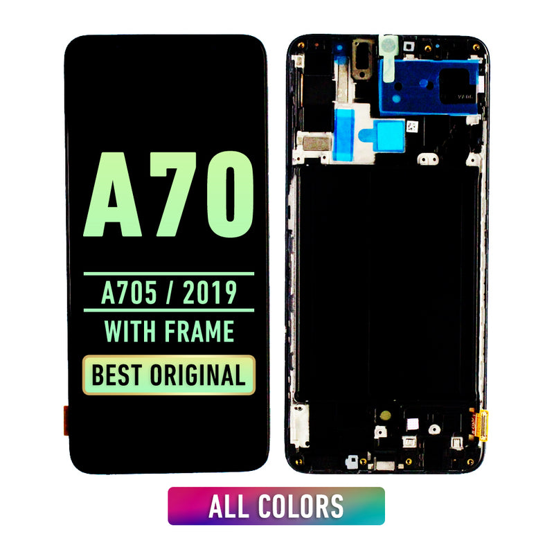 Samsung Galaxy A70 (A705 / 2019) LCD Screen Assembly Replacement With Frame (Refurbished) (All Colors)