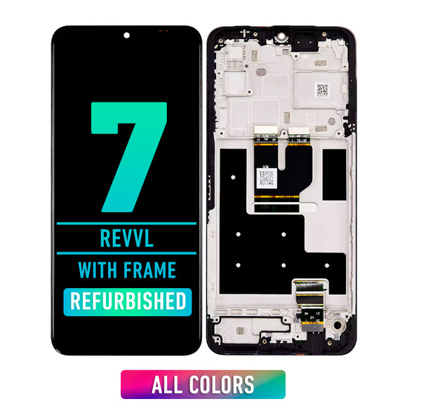 T-Mobile Revvl 7 LCD Screen Assembly Replacement With Frame (Refurbished) (All Colors)