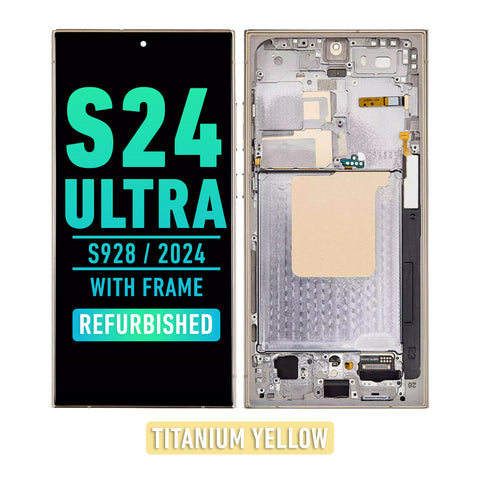 Samsung Galaxy S24 Ultra 5G OLED Screen Assembly Replacement With Frame (Refurbished) (Titanium Yellow)