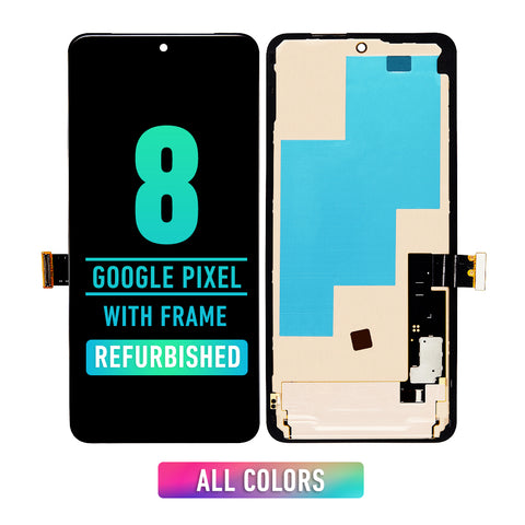 Google Pixel 8 OLED Screen Assembly Replacement With Frame (Without Fingerprint) (Refurbished) (All Colors)