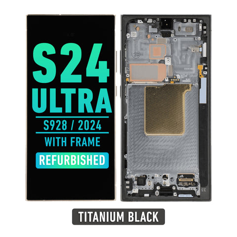 Samsung Galaxy S24 Ultra 5G OLED Screen Assembly Replacement With Frame (Refurbished) (Titanium Black)