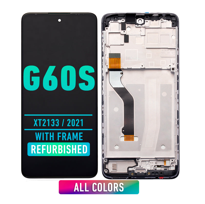 Motorola Moto G60S (XT2133 / 2021) LCD Screen Assembly Replacement With Frame (Refurbished) (All Colors)