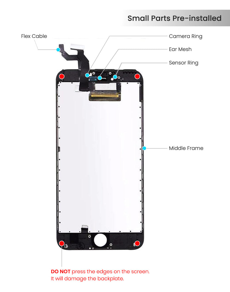 iPhone 6S LCD Screen Replacement (Aftermarket | IQ5) (Black)