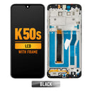 LG K50s LCD Screen Assembly Replacement With Frame (Black)