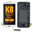 LG K8 (K350/2016)/Phoenix 2/Escape 3 LCD Screen Replacement Assembly With Frame (WHITE)