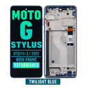 Motorola Moto G Stylus 4G (XT2211-2 / 2022) LCD Screen Assembly Replacement With Frame (Refurbished) (Twilight Blue)