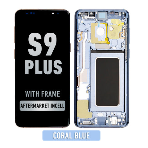 Samsung Galaxy S9 Plus LCD Screen Assembly Replacement With Frame (Aftermarket Incell) (Coral Blue)