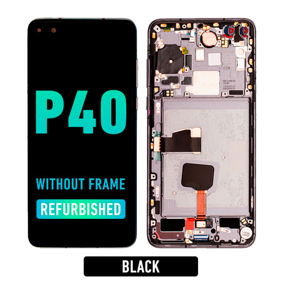 Huawei P40 LCD Screen Assembly Replacement With Frame (Refurbished) (Black)