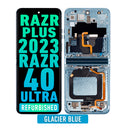 Motorola Moto Razr Plus / Razr 40 Ultra (XT2321 / 2023) OLED Assembly With Frame (Refurbished) (Glacier Blue)