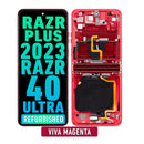 Motorola Moto Razr Plus / Razr 40 Ultra (XT2321 / 2023) OLED Assembly With Frame (Refurbished) (Viva Magenta)