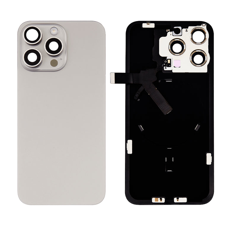 iPhone 15 Pro Max Back Cover Glass With Steel Plate | Wireless NFC & MagSafe Magnet Pre-installed Replacement (No Logo) (All Colors)