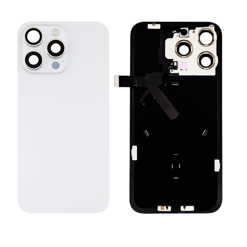 iPhone 15 Pro Max Back Cover Glass With Steel Plate | Wireless NFC & MagSafe Magnet Pre-installed Replacement (No Logo) (All Colors)