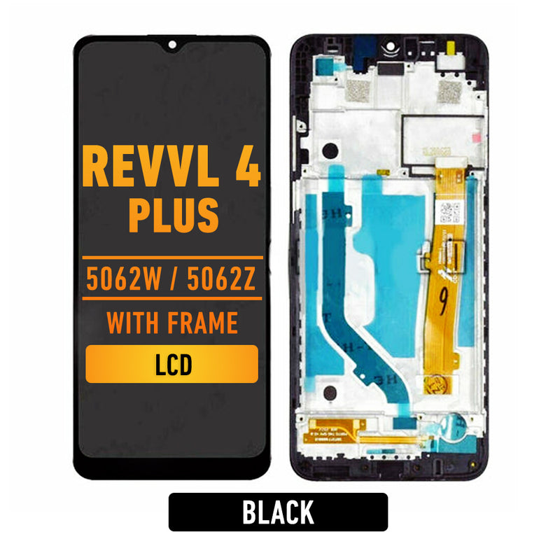 T-Mobile Revvl 4 Plus (5062 / 2020) / Alcatel 3X (5061 / 2020) - LCD Screen Assembly Replacement With Frame (Black)