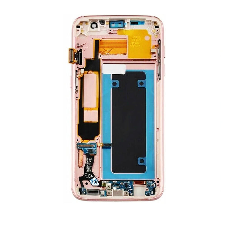 Samsung Galaxy S7 Edge OLED Screen Assembly Replacement With Frame (INT Version) (Incell) (Pink Gold)