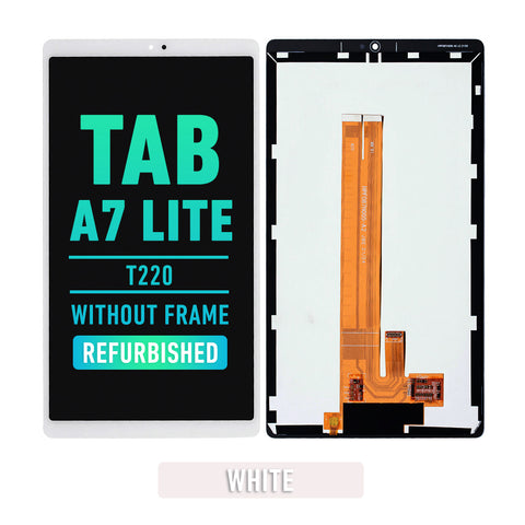 Samsung Galaxy Tab A7 Lite 8.7 (T220) (WIFI Version) LCD Screen Assembly Replacement Without Frame (Refurbished)(White)