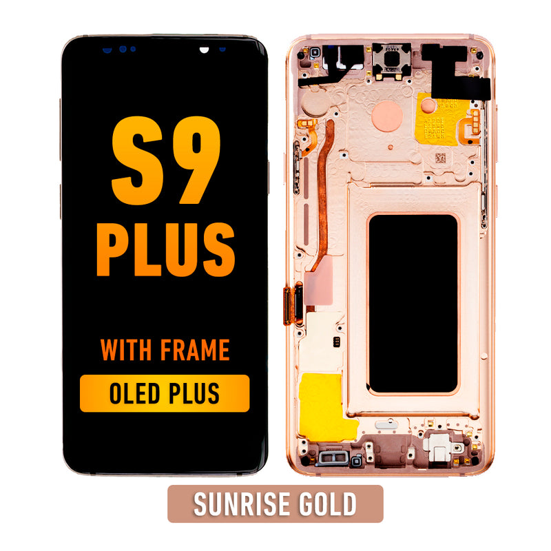 Samsung Galaxy S9 Plus OLED Screen Assembly Replacement With Frame (OLED PLUS) (Sunrise Gold)