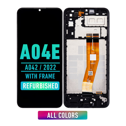 Samsung Galaxy A04e (A042 / 2022) LCD Screen Assembly Replacement With Frame (Refurbished) (All Colors)